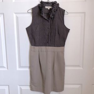 LOFT Sleeveless, mixed fabric business dress